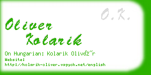 oliver kolarik business card